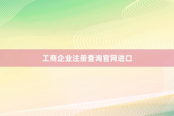 工商企业注册查询官网进口